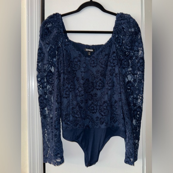 Express Tops - Express Lace Sleeve Bodysuit